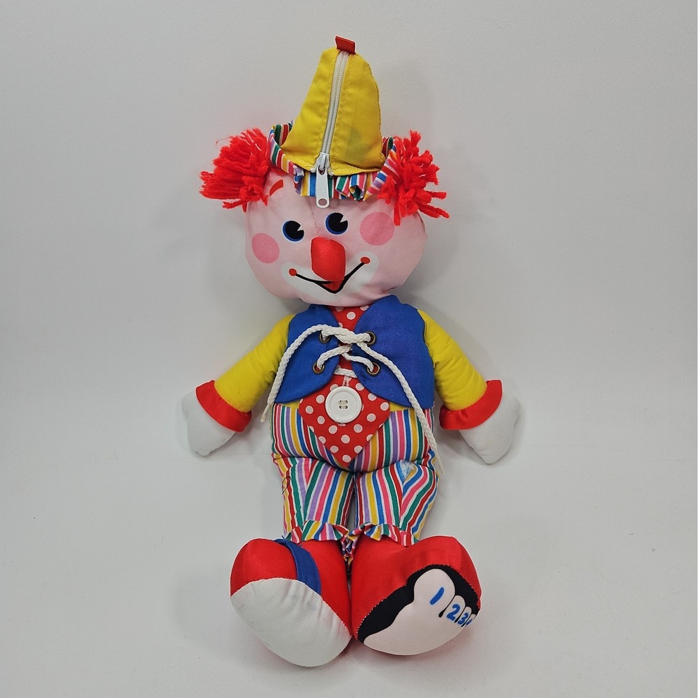 Vintage 1984 Fisher Price Dress Me Activity Clown Plush 178 18" Tall